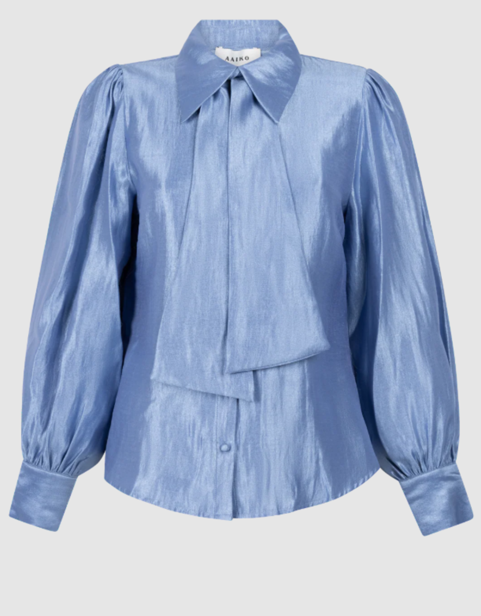 Aaiko Veronne Tie Blouse Office Blue