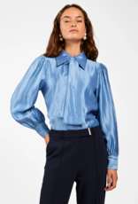 Aaiko Veronne Tie Blouse Office Blue