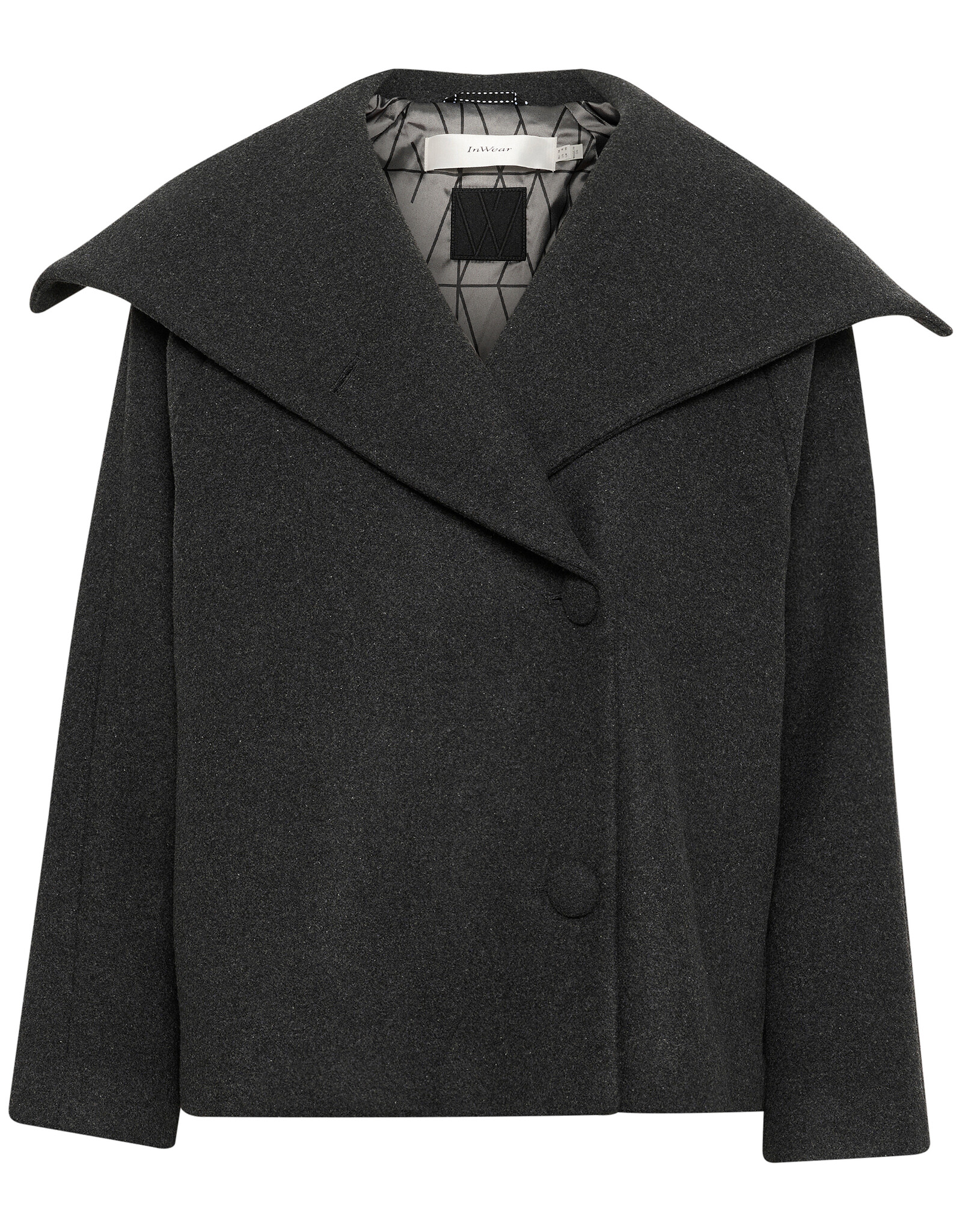 InWear Perry Short Coat R Dark Grey Melange