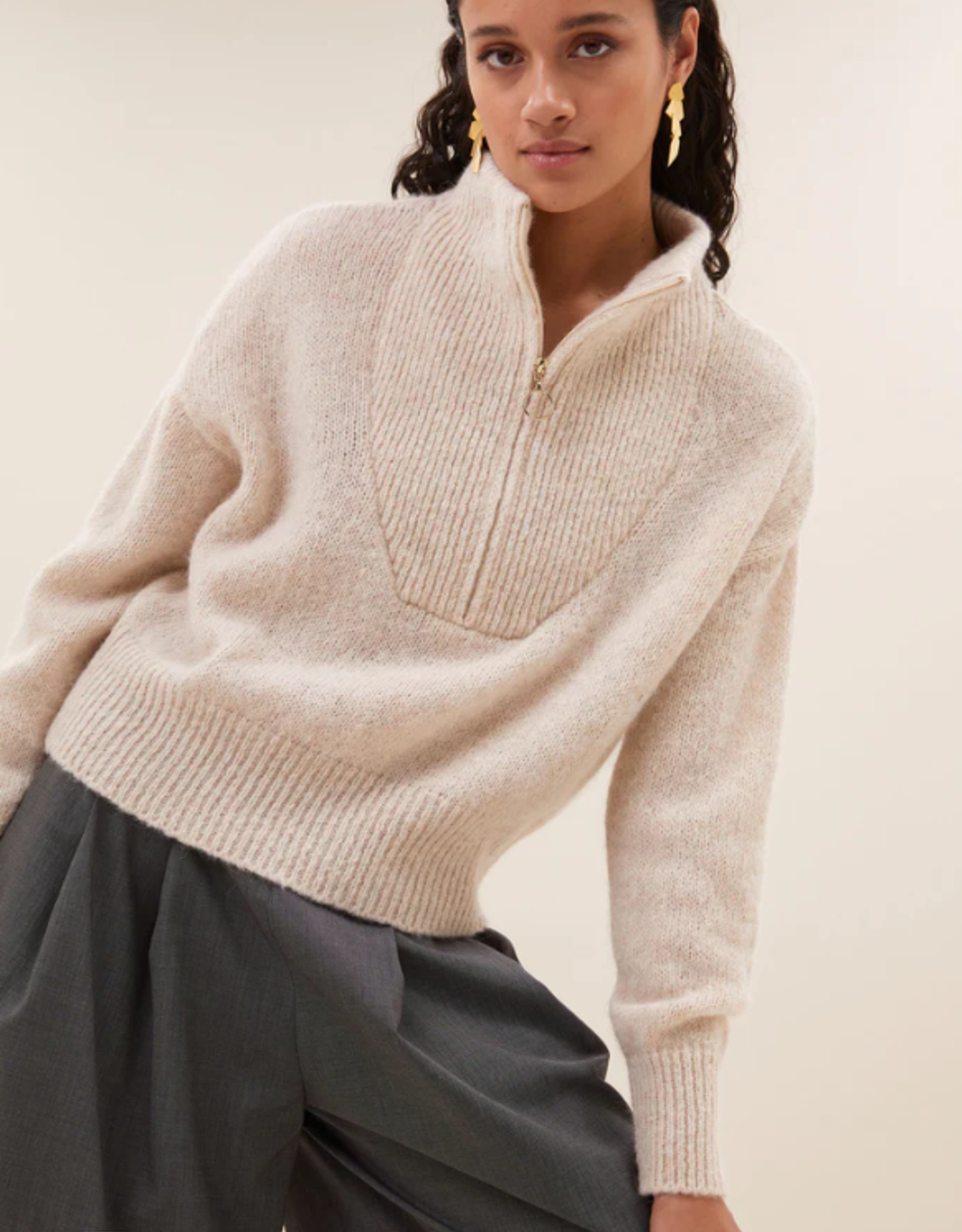By Bar Boxy Beau Pullover Chalk