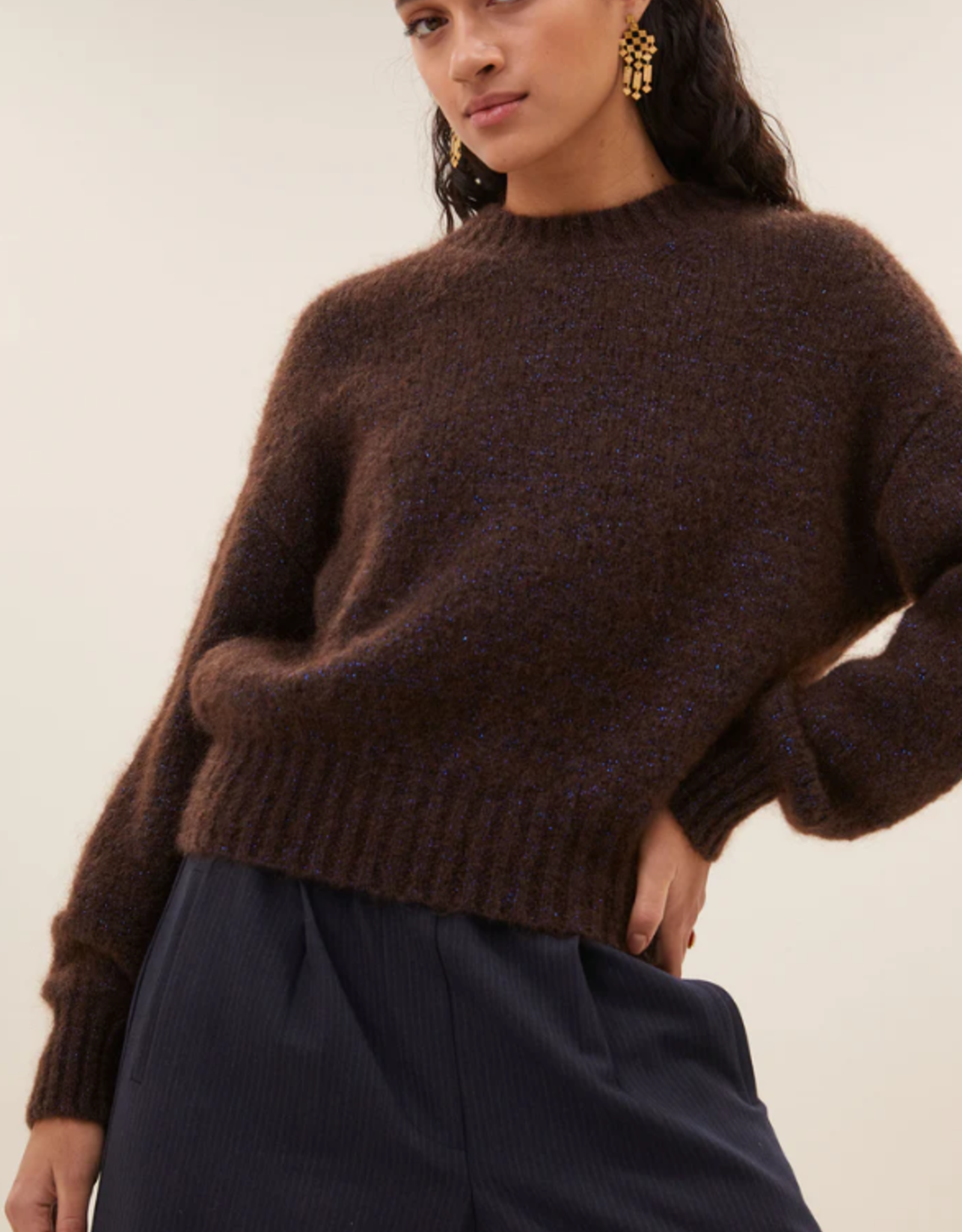 By Bar Sonny Sparkle Pullover Dark Brown