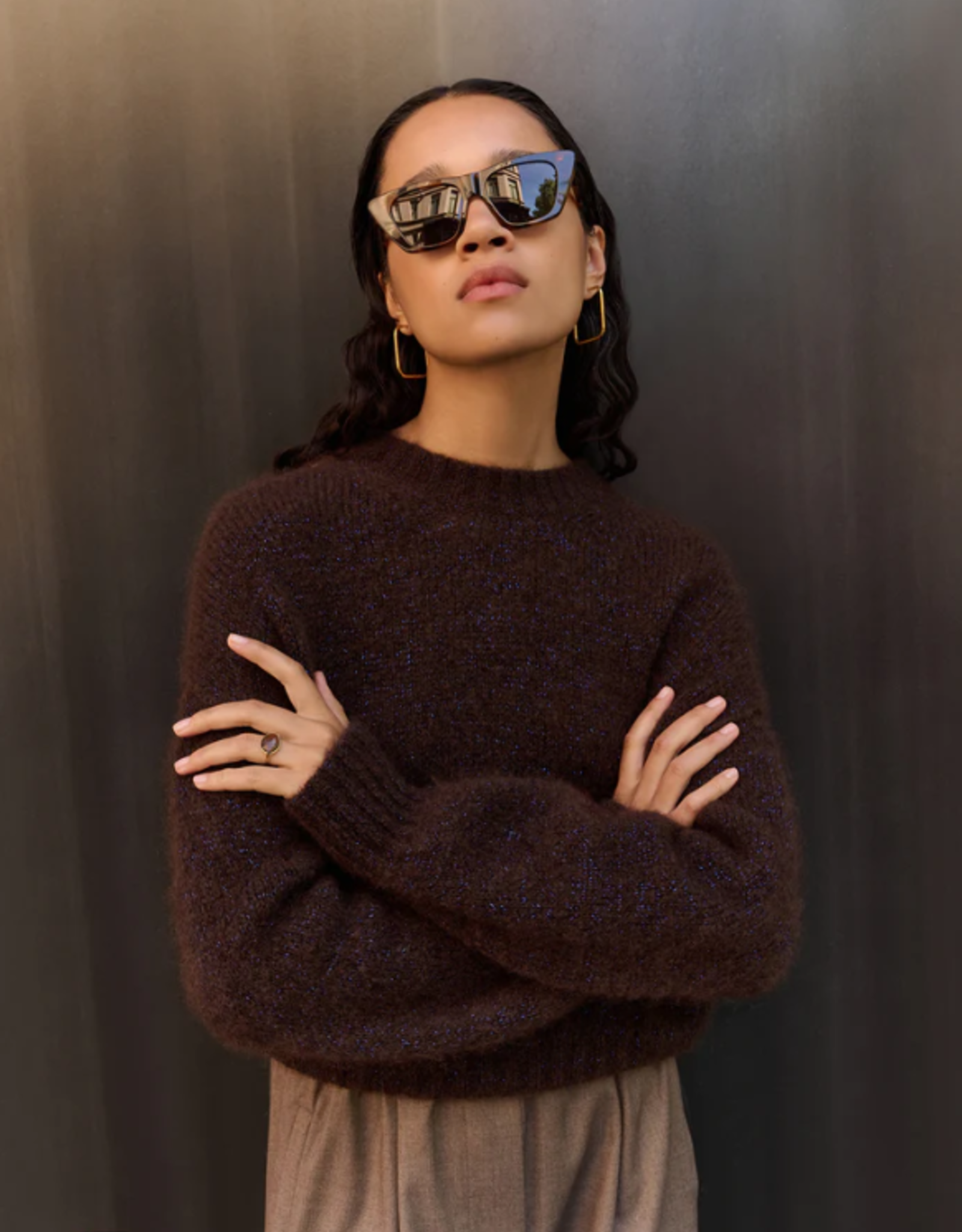 By Bar Sonny Sparkle Pullover Dark Brown