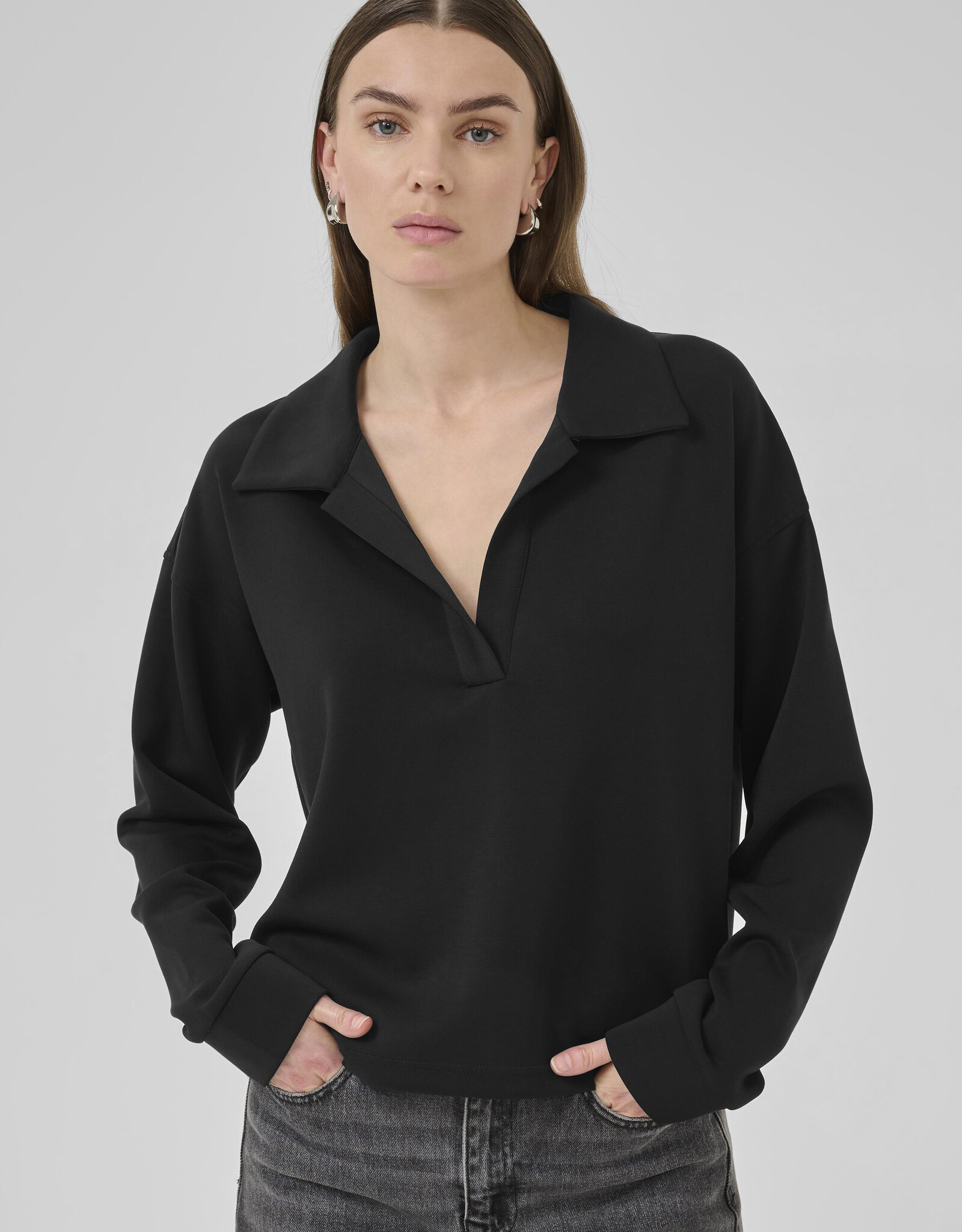 My Essential Wardrobe Helle Polo Blouse Black