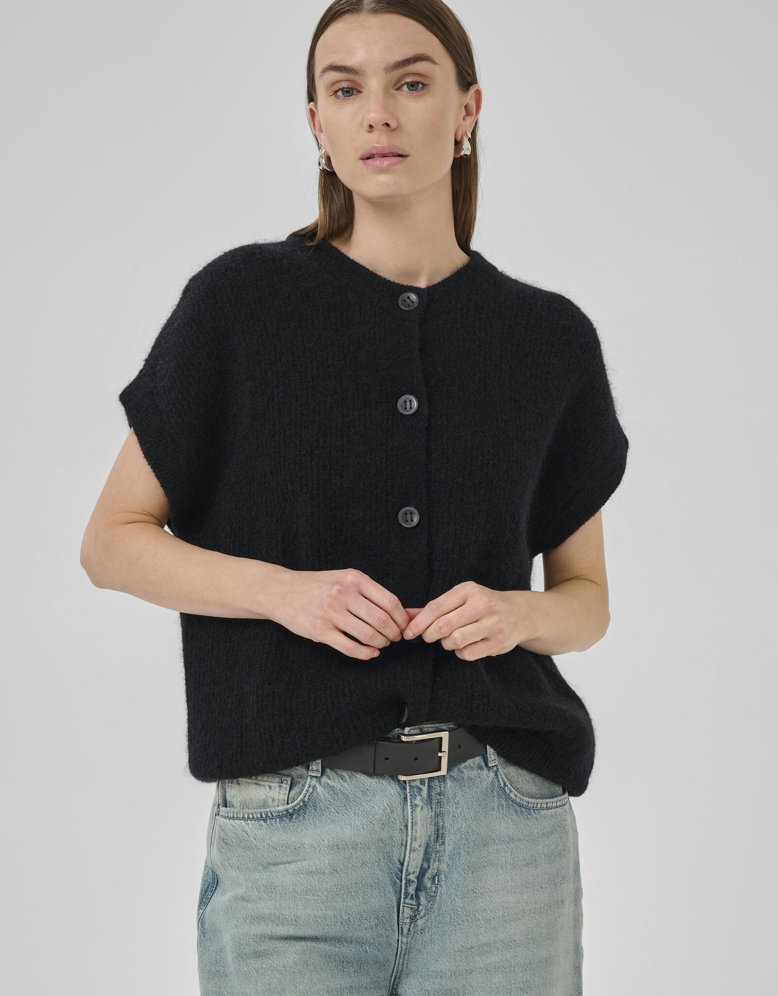 My Essential Wardrobe Siva os Knit Cardigan Black