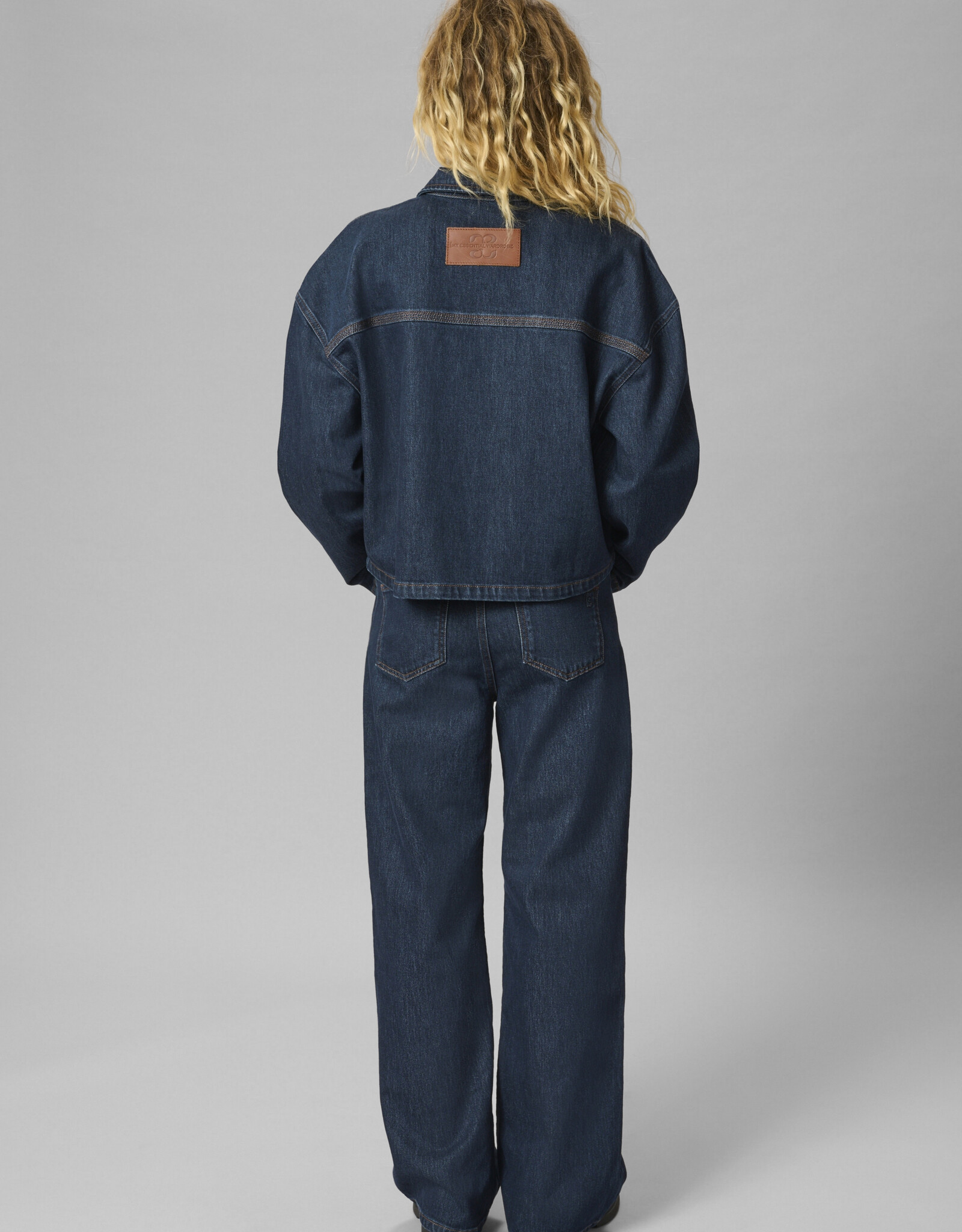 My Essential Wardrobe Malle 139 Deco Denim Jacket Dark Blue Un Washed