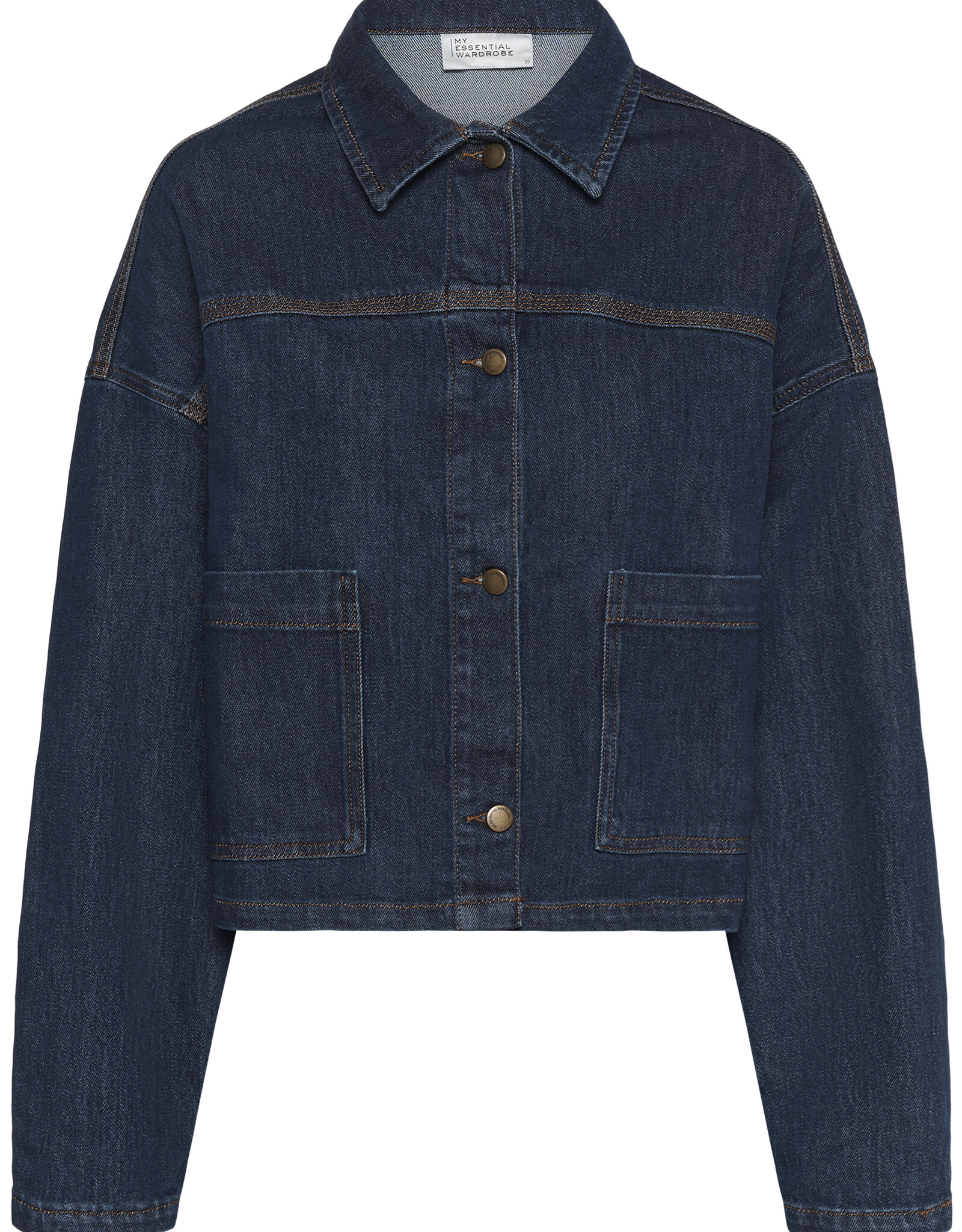 My Essential Wardrobe Malle 139 Deco Denim Jacket Dark Blue Un Washed