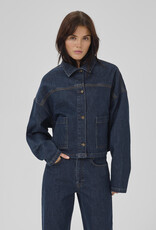 My Essential Wardrobe Malle 139 Deco Denim Jacket Dark Blue Un Washed