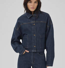 My Essential Wardrobe Malle 139 Deco Denim Jacket Dark Blue Un Washed