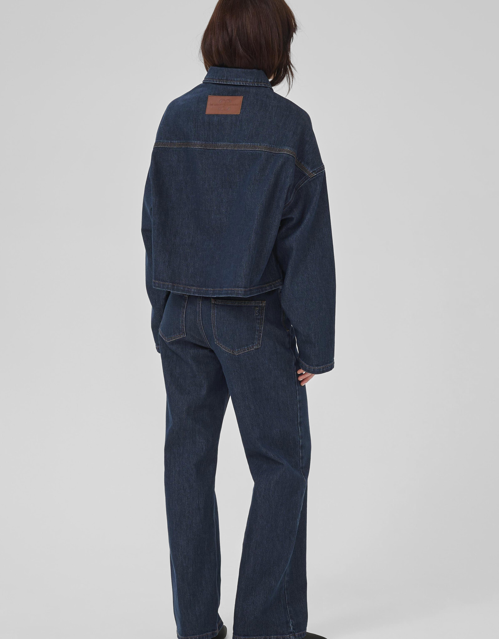 My Essential Wardrobe Malle 139 Deco Denim Jacket Dark Blue Un Washed