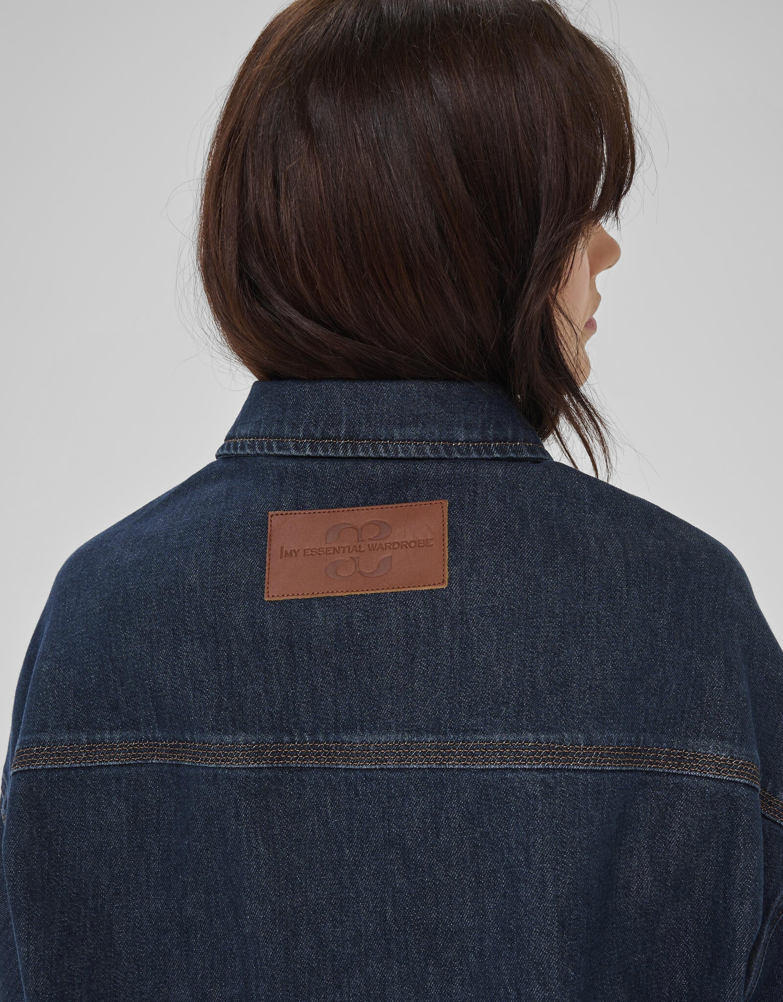 My Essential Wardrobe Malle 139 Deco Denim Jacket Dark Blue Un Washed