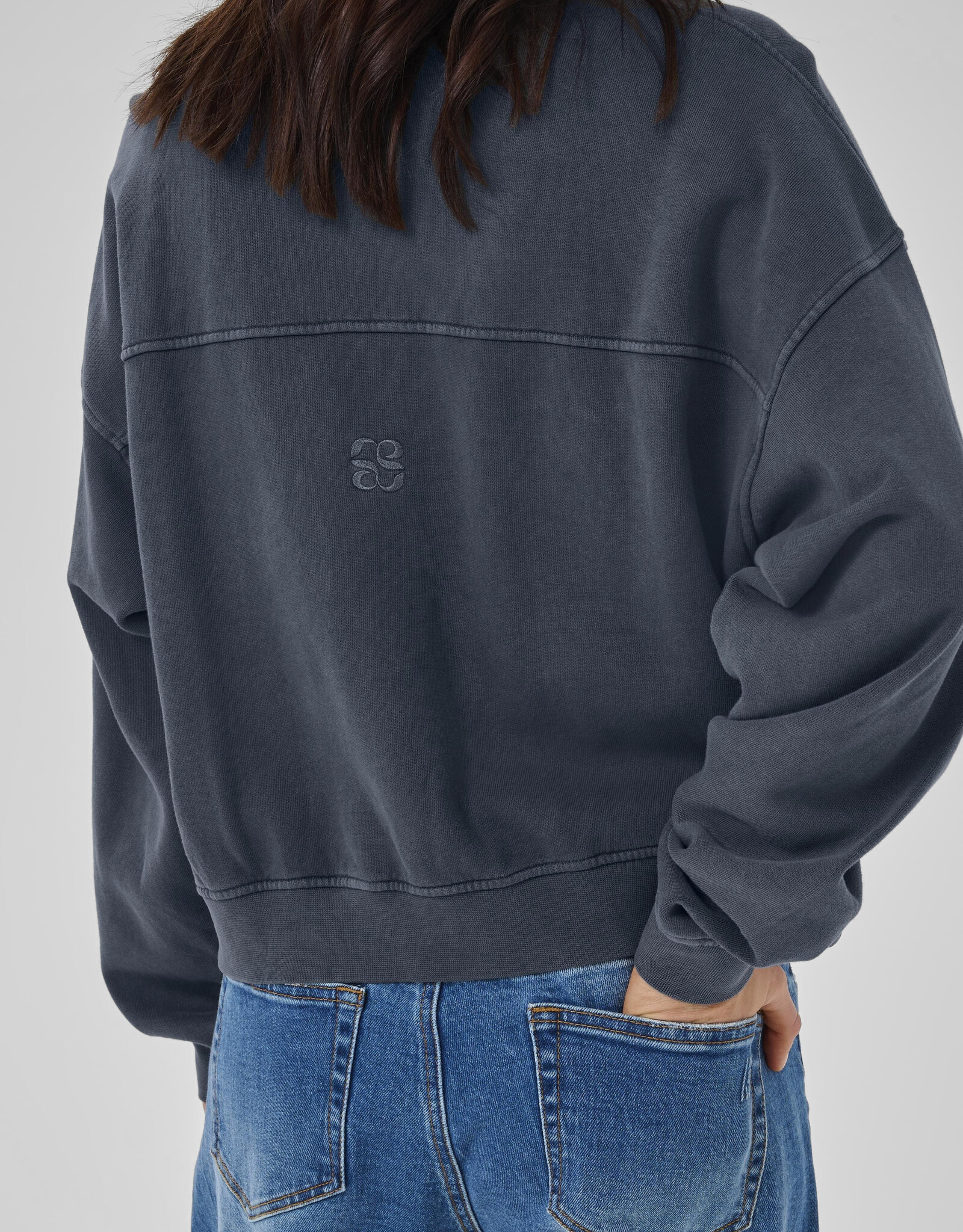 My Essential Wardrobe Meta Short Sweat Jacket Dark Grey
