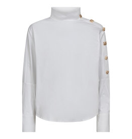 Co'Couture Sanna Asym Button Blouse White