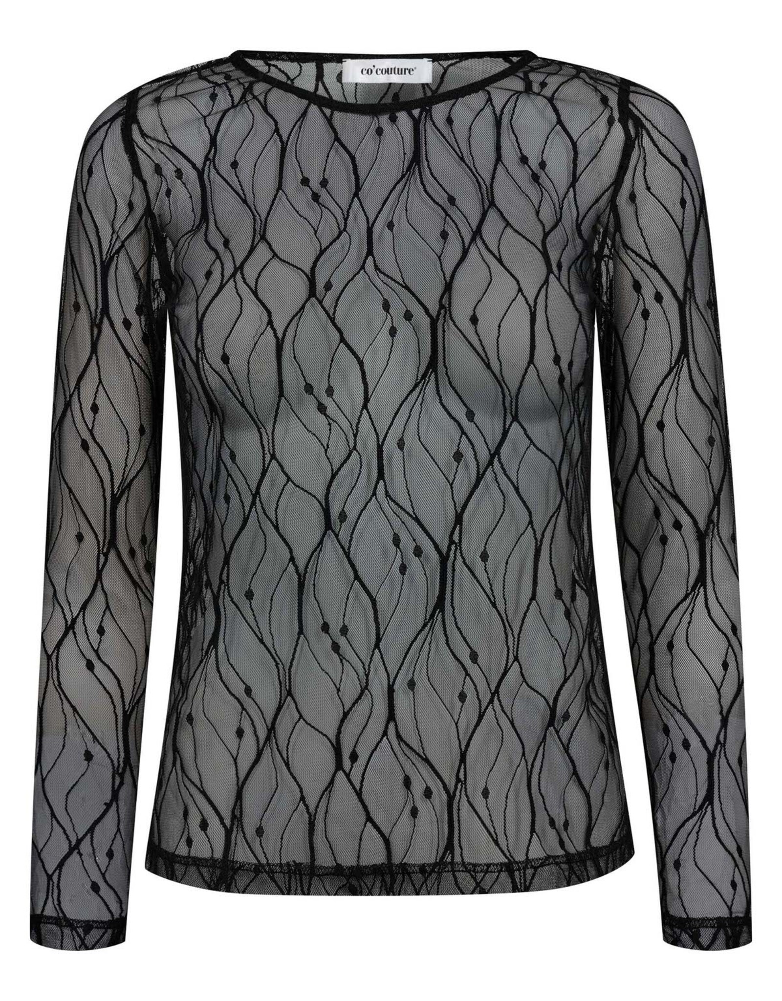 Co'Couture Mercy Mesh O-Blouse Black