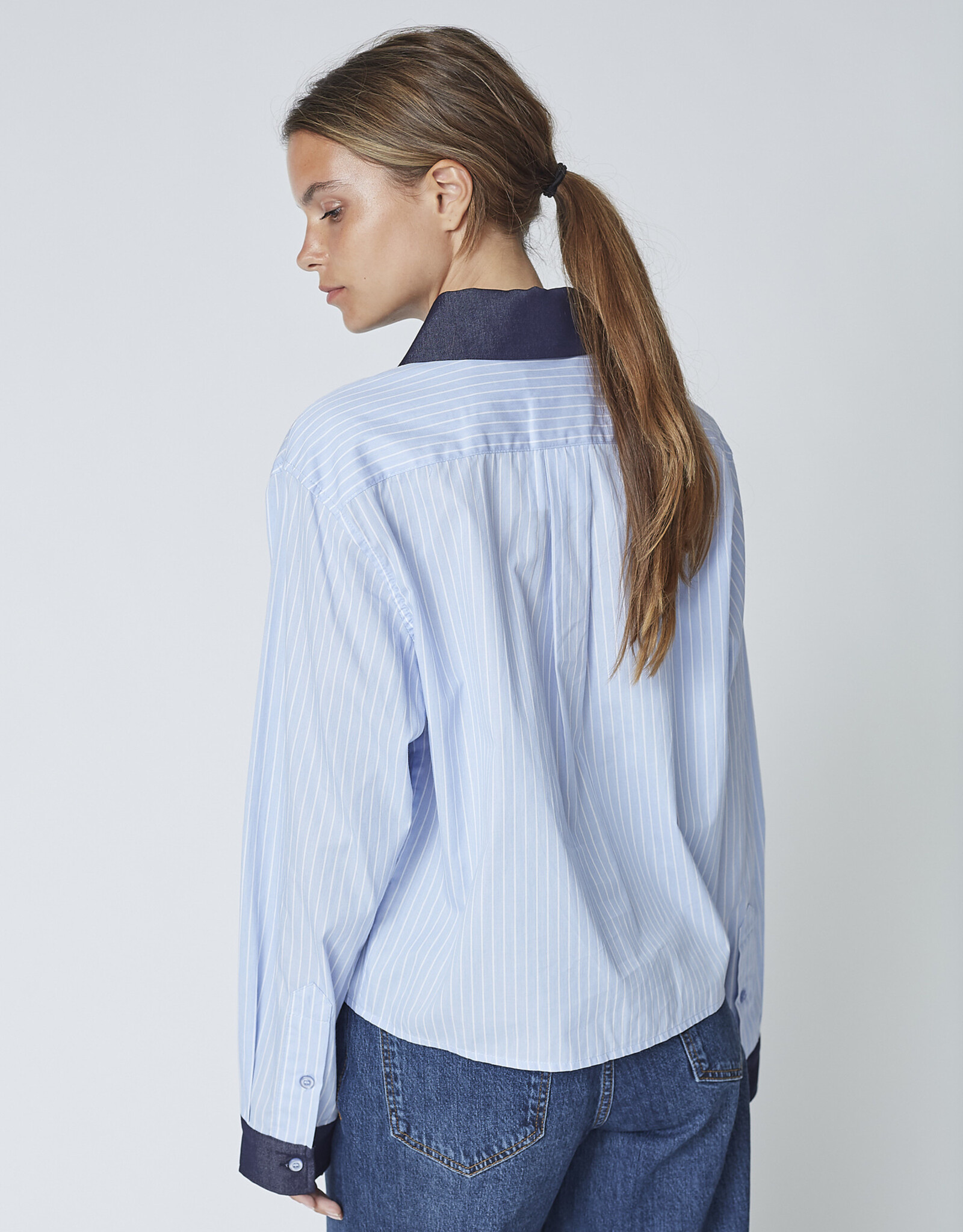 Co'Couture Nelson Stripe Shirt Pale Blue