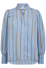Co'Couture Amora Stripe V-Shirt Pale Blue