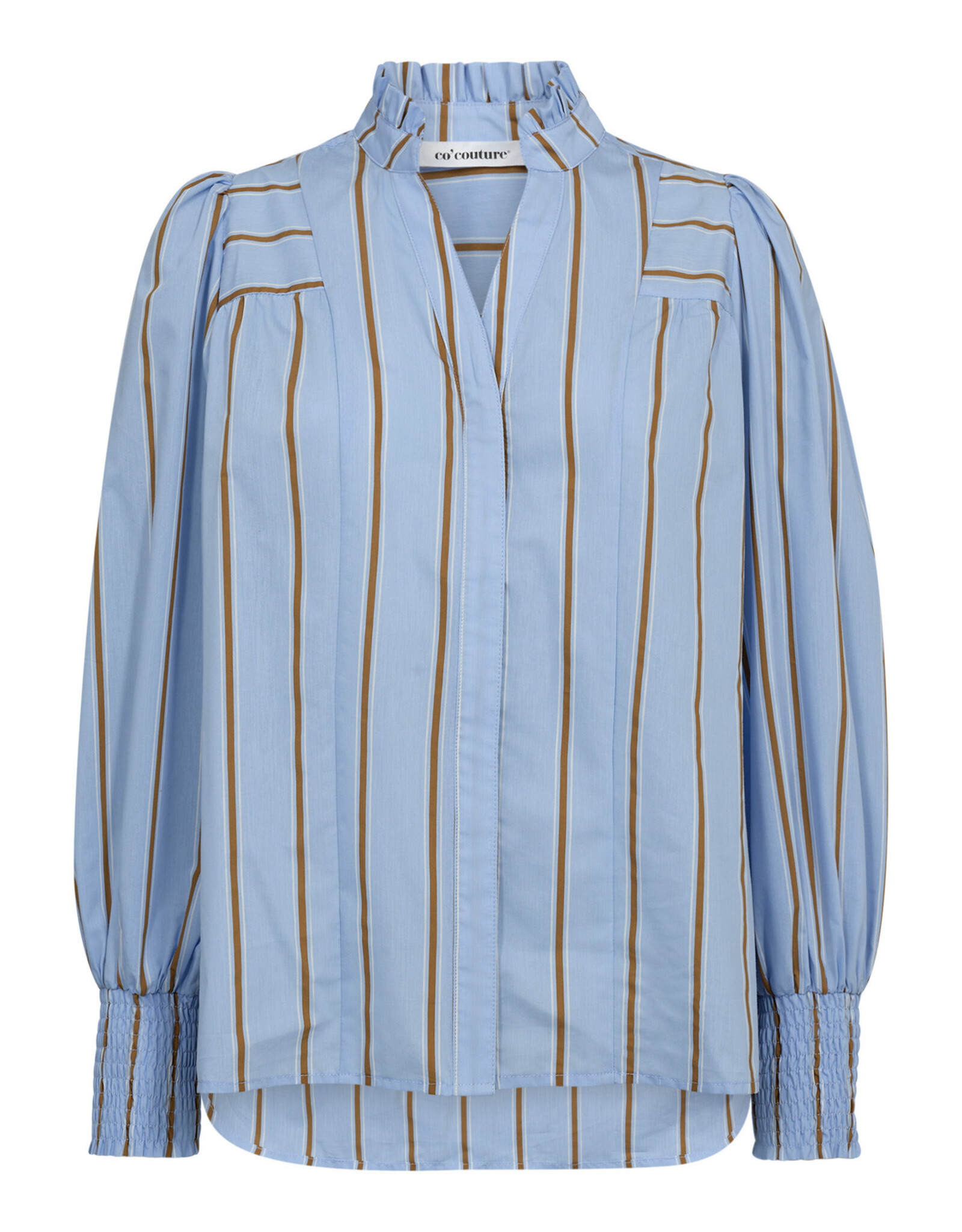 Co'Couture Amora Stripe V-Shirt Pale Blue