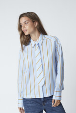 Co'Couture Amora Stripe Tie Shirt Pale Blue