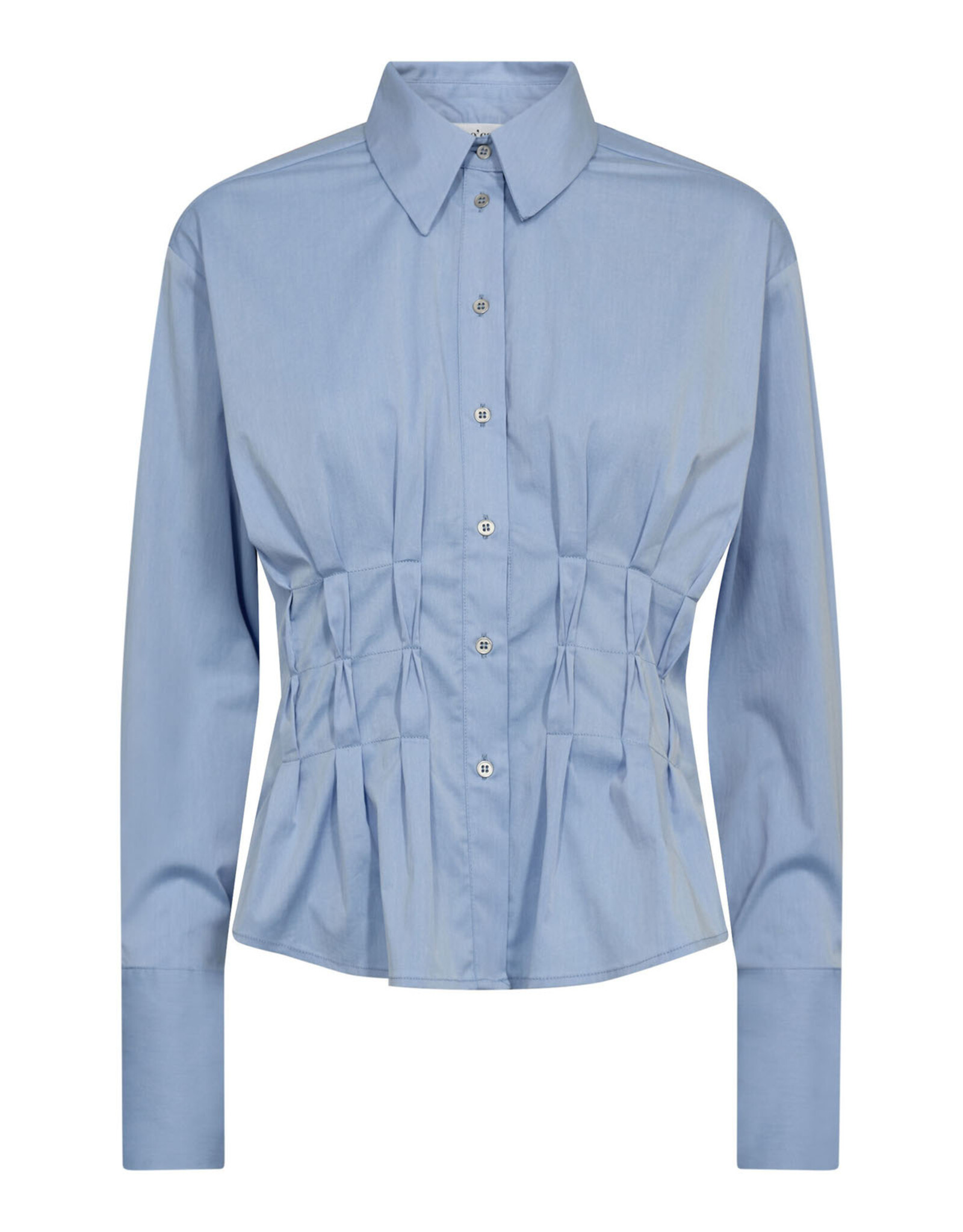 Co'Couture Poppy Pleat Waist Shirt Pale Blue