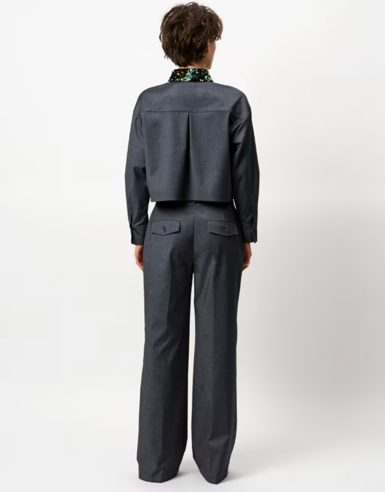 Dante 6 Cybella Embellished Shirt Granite Grey Mélange