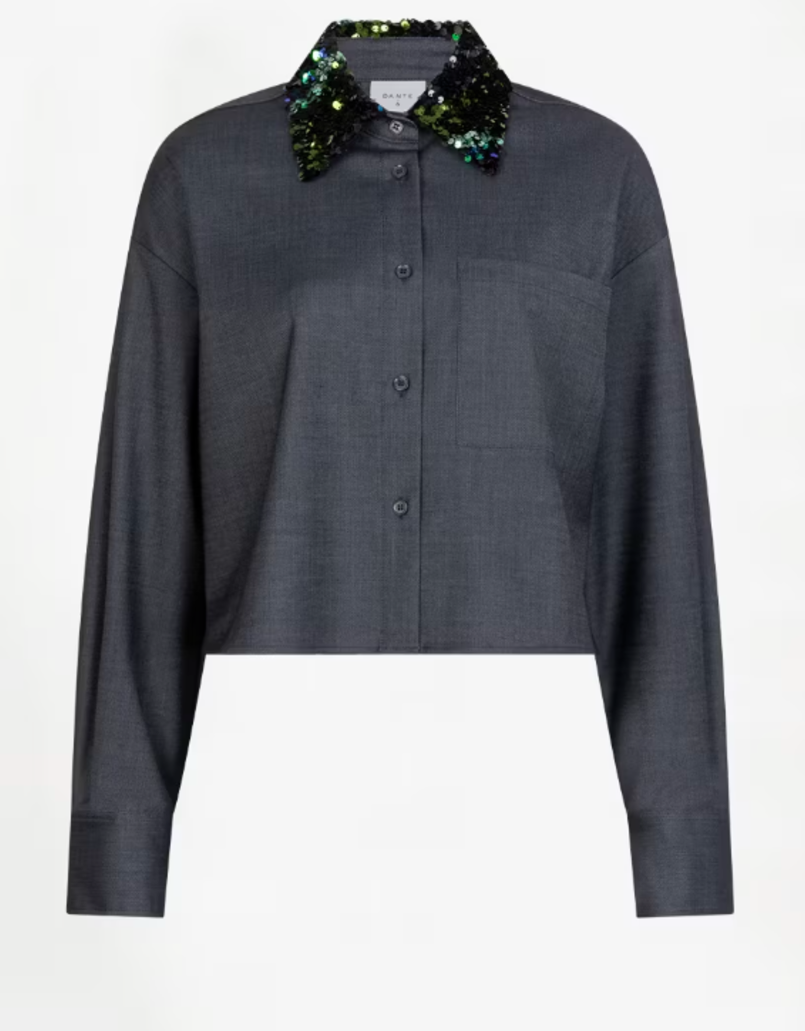Dante 6 Cybella Embellished Shirt Granite Grey Mélange