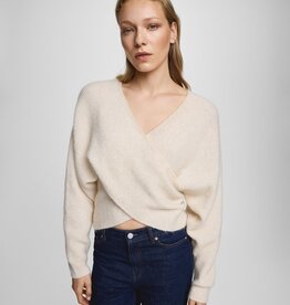 Moss Copenhagen Zinelle Hope Wrap Pullover Fog Melange