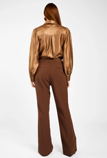 Aaiko Veronne Tie Blouse Bison Brown