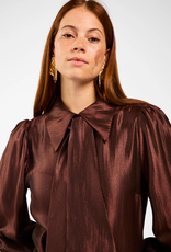 Aaiko Veronne Tie Blouse Chicory Coffee