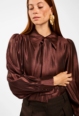 Aaiko Veronne Tie Blouse Chicory Coffee
