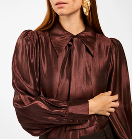 Aaiko Veronne Tie Blouse Chicory Coffee