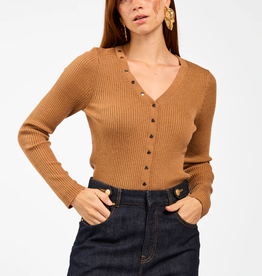 Aaiko Amalia Cardigan Bison Brown