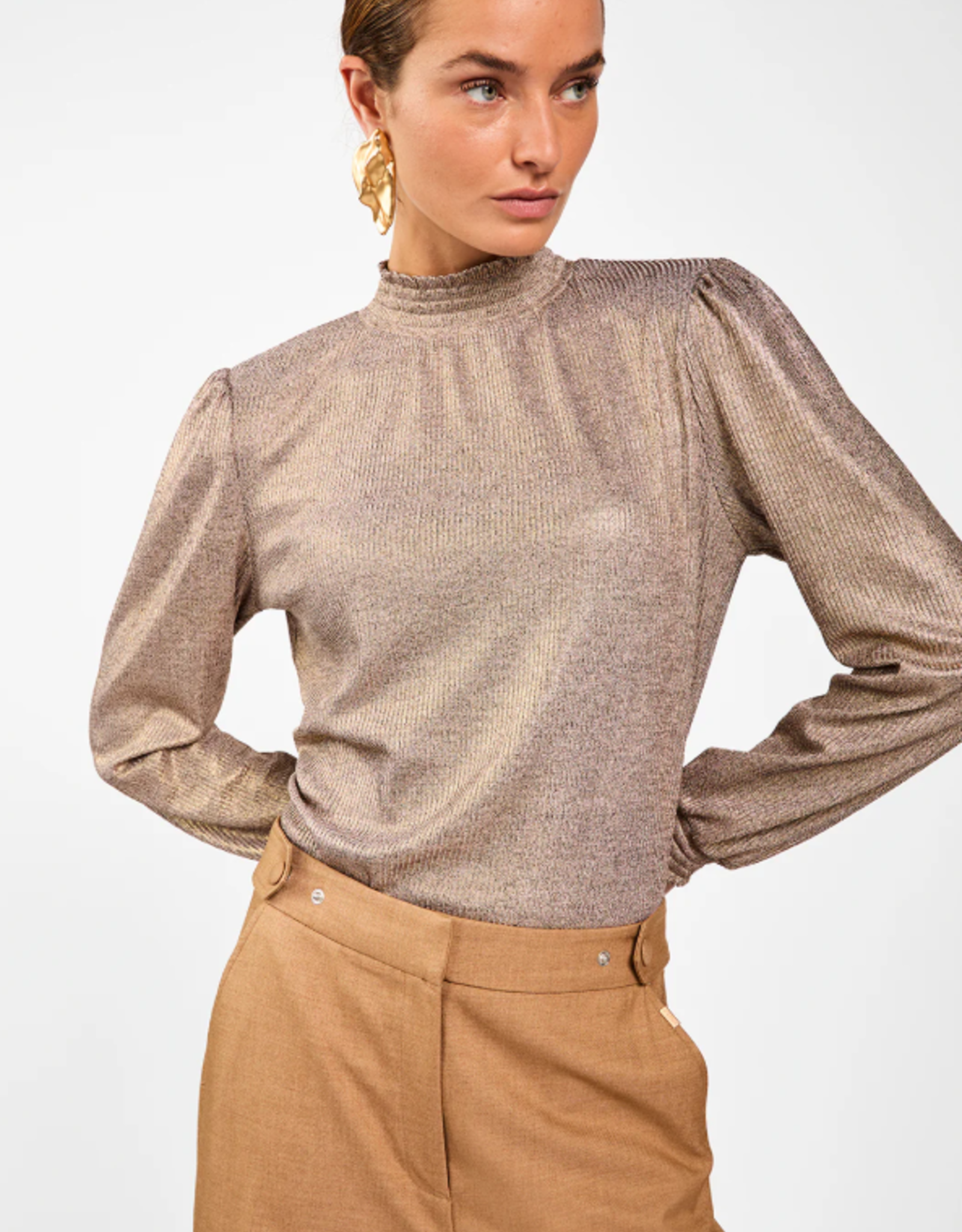 Aaiko Tory Longsleeve Top Gold