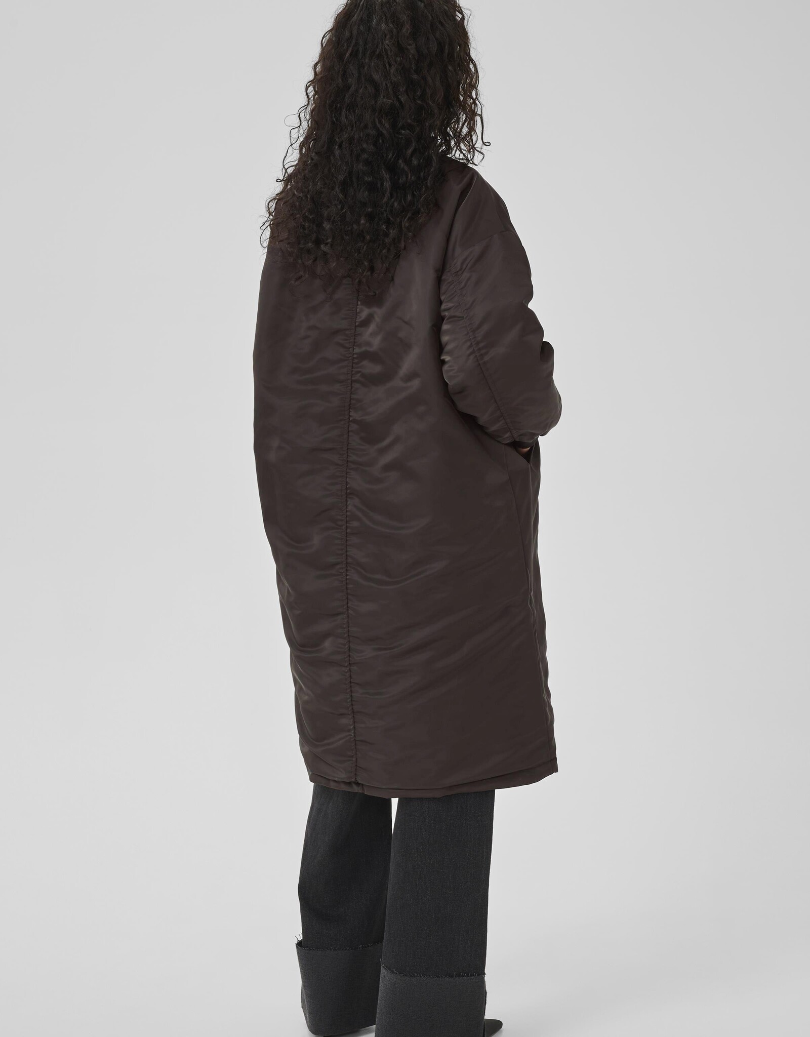 My Essential Wardrobe Helga Reversable Long Jacket Espresso
