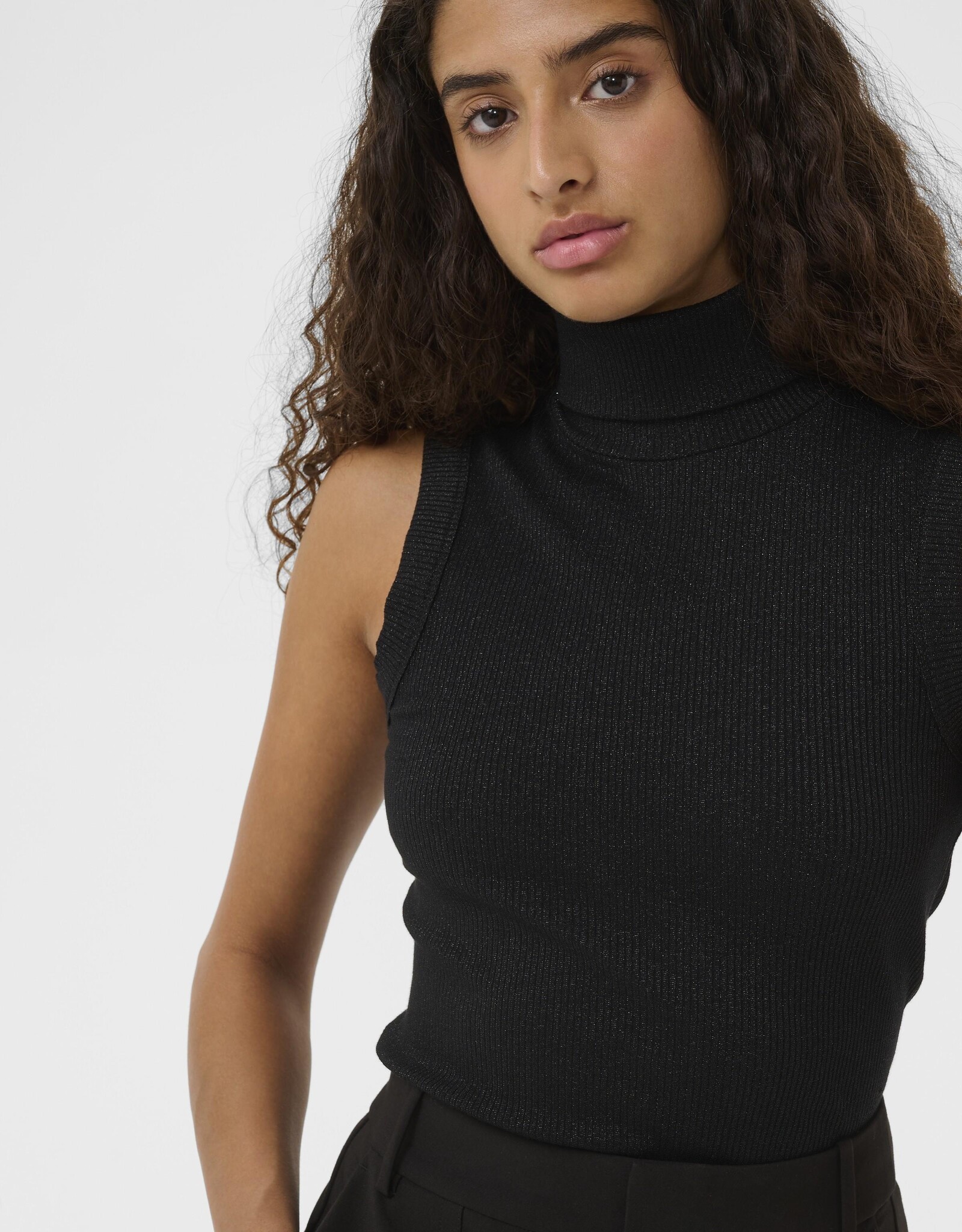 InWear Dagna Lurex Rollneck Top Black Glitter