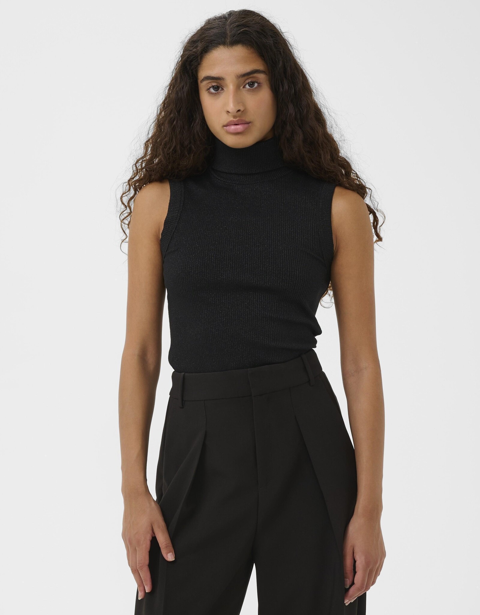 InWear Dagna Lurex Rollneck Top Black Glitter