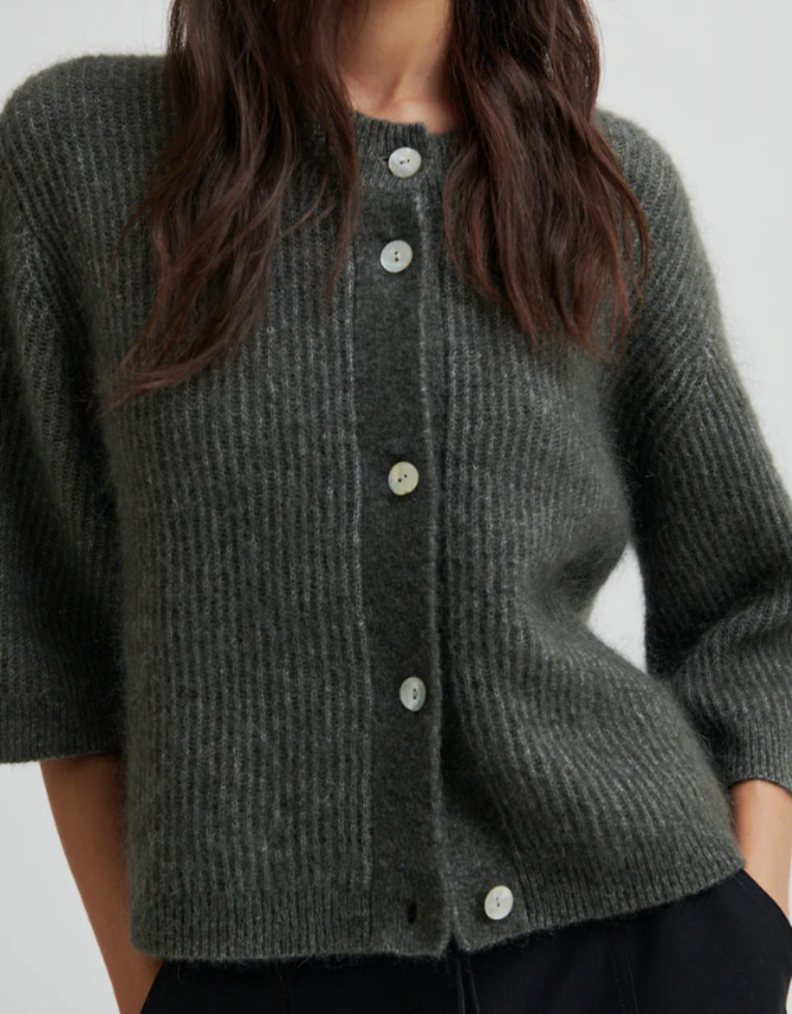 Second Female Andrea Knit Rib Cardigan Beluga