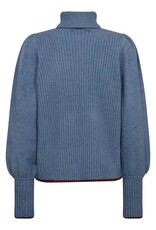 Co'Couture Row Puff Rib Roll Neck Blue