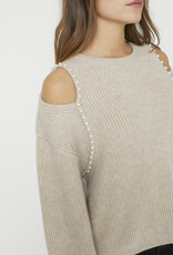 Co'Couture Row Rib Pearl Knit Bone