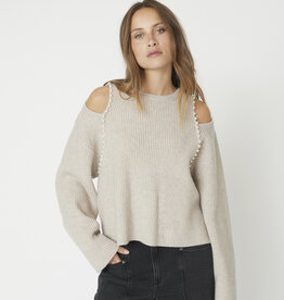 Co'Couture Row Rib Pearl Knit Bone