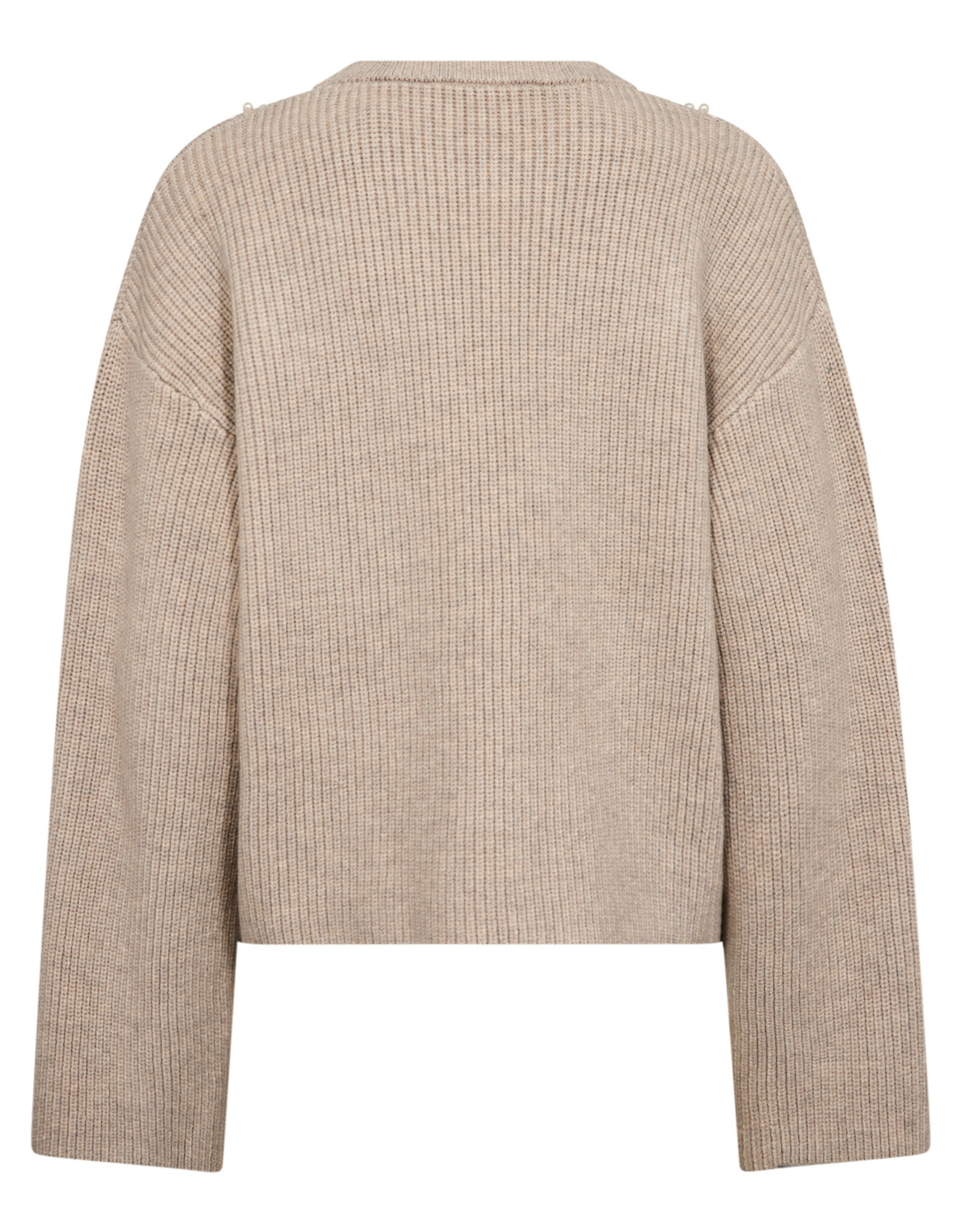 Co'Couture Row Rib Pearl Knit Bone