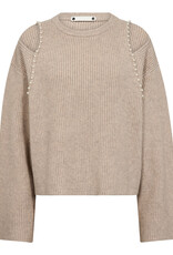 Co'Couture Row Rib Pearl Knit Bone