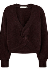 Co'Couture Cozy Twist Back Knit Winered