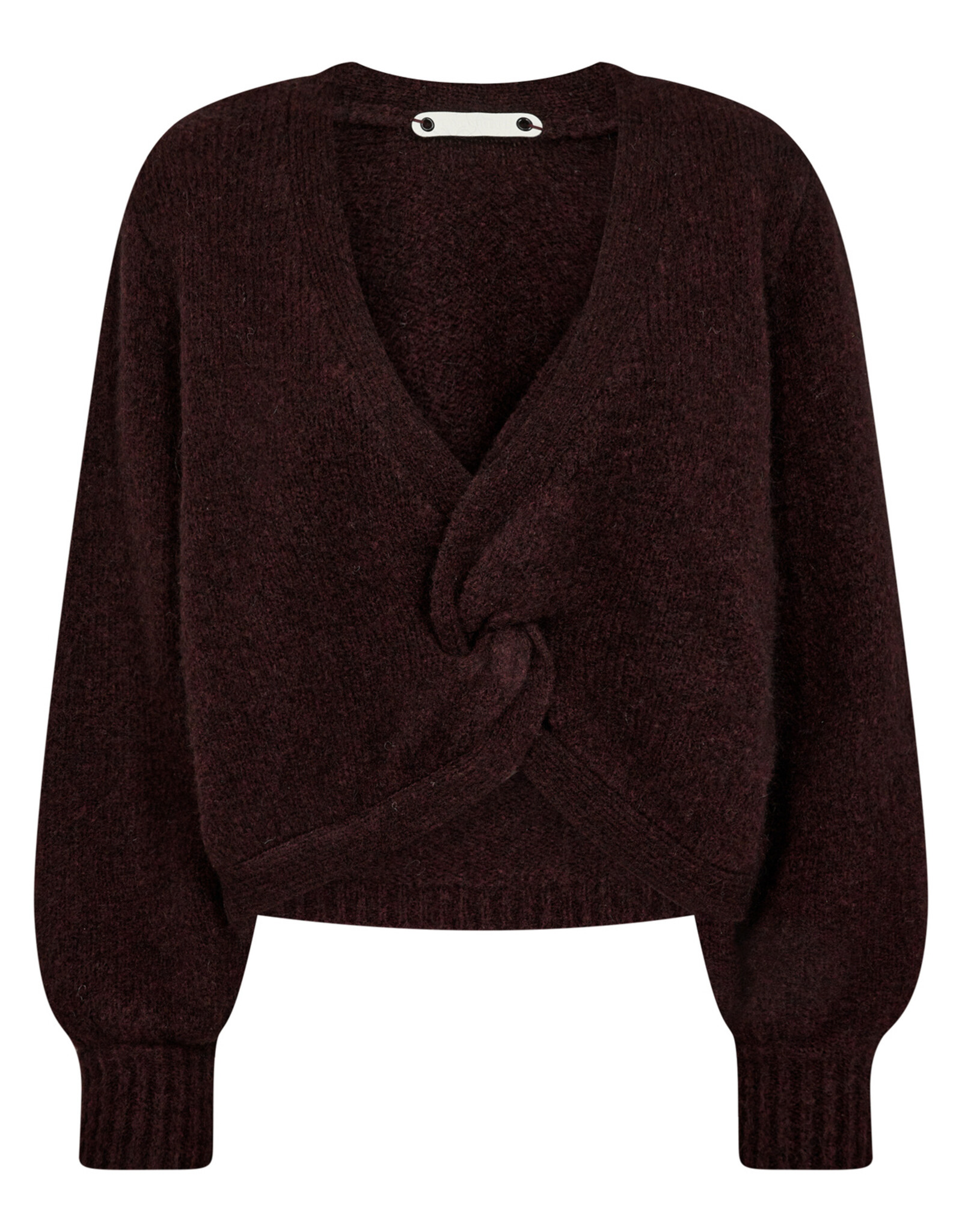 Co'Couture Cozy Twist Back Knit Winered