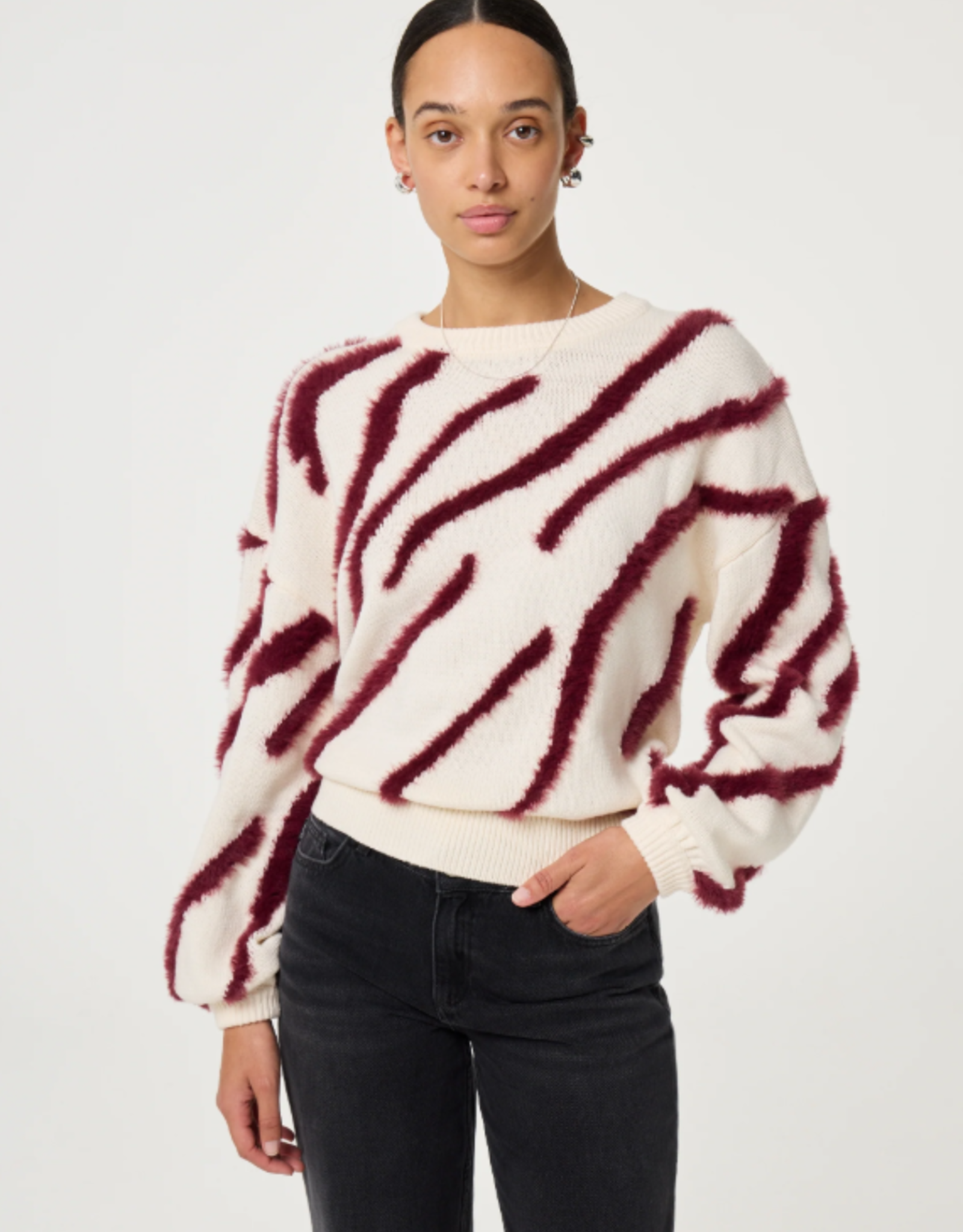 Fabienne Chapot Zebra Pullover Cosy White