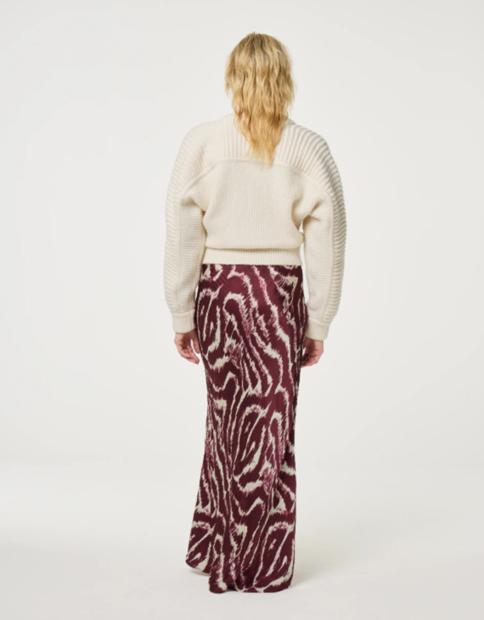 Fabienne Chapot Laurent Maxi Skirt Deep Burgundy Creme