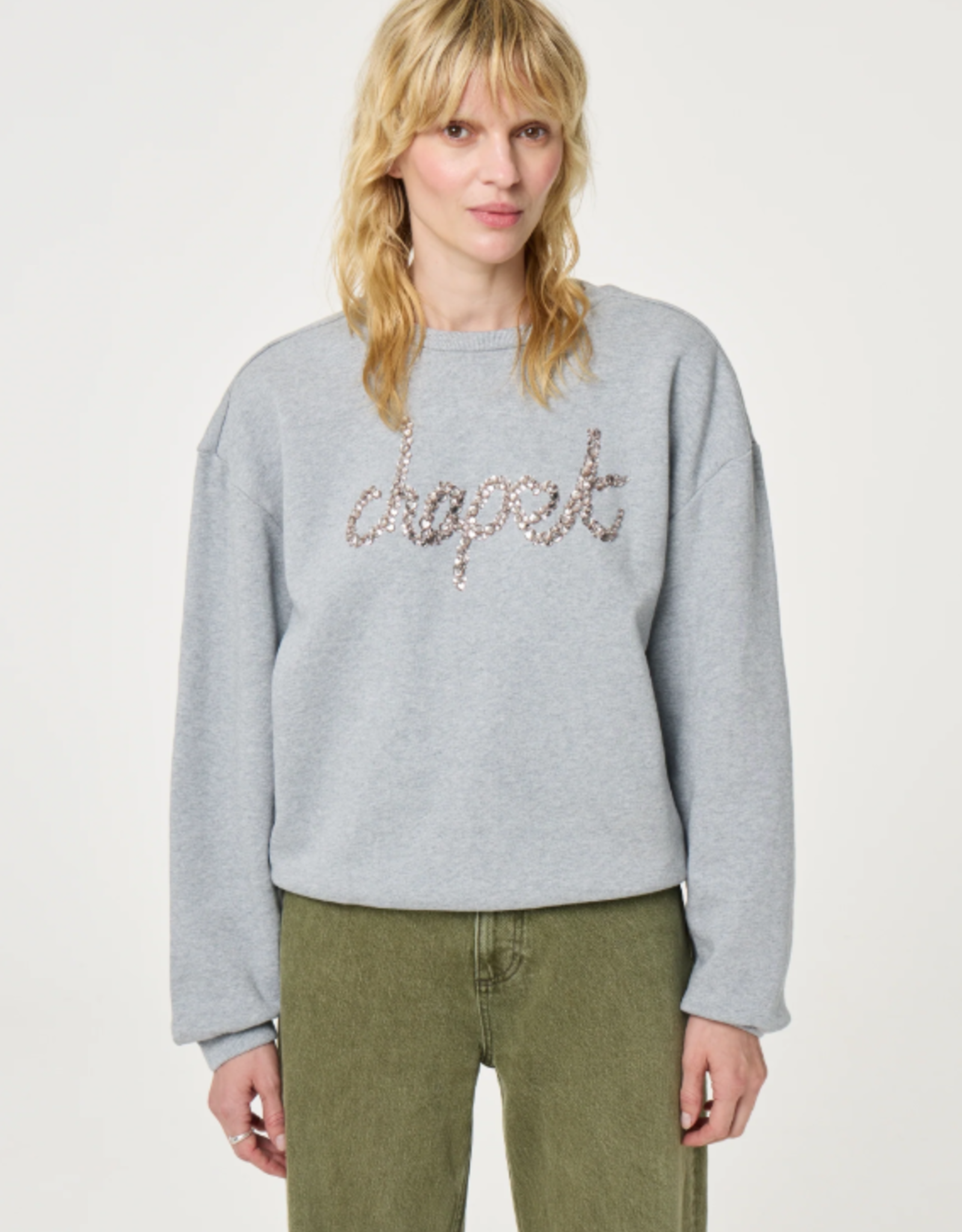 Fabienne Chapot Terry Rhinestone Sweater Dark Grey Melange