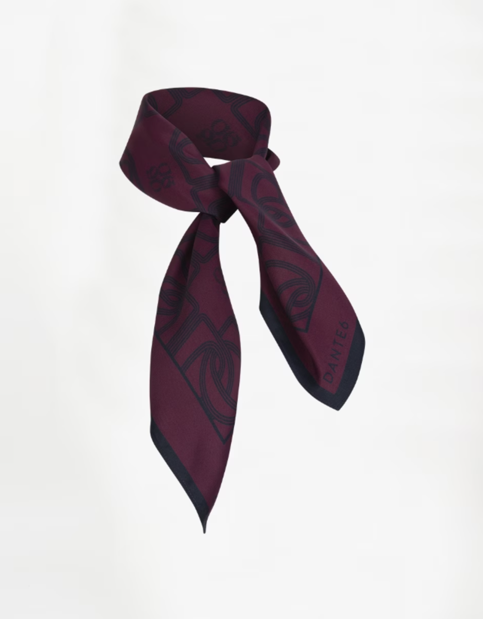 Dante 6 Monogram Scarf Mulberry Red