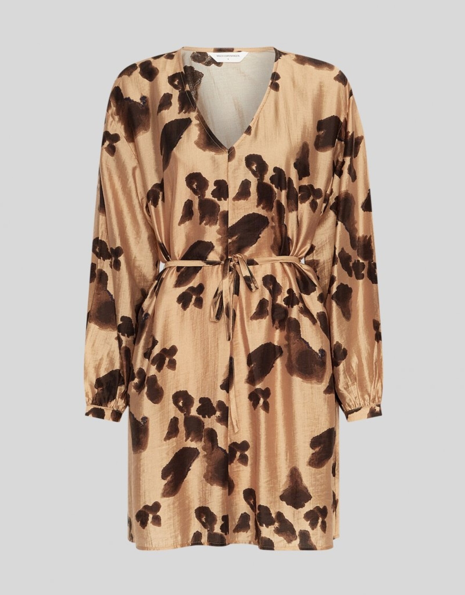 Moss Copenhagen Nilla Romina Short Dress Iced Coffee