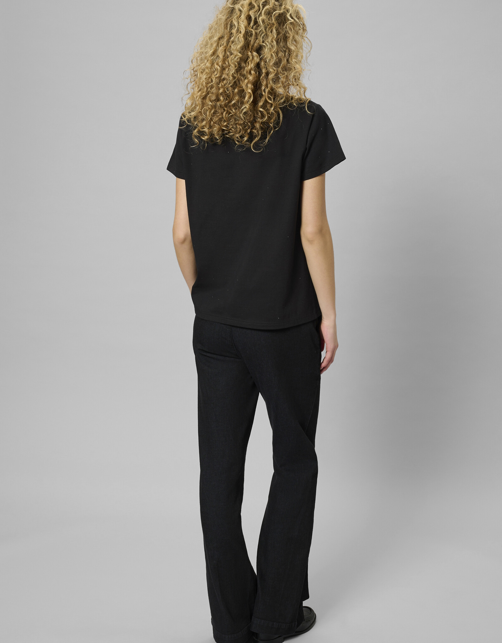 My Essential Wardrobe Hanne Rhinestone Tee Black