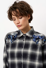 Dante 6 Eason Check Embellished Shirt Nocturnal Blue
