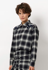 Dante 6 Eason Check Embellished Shirt Nocturnal Blue